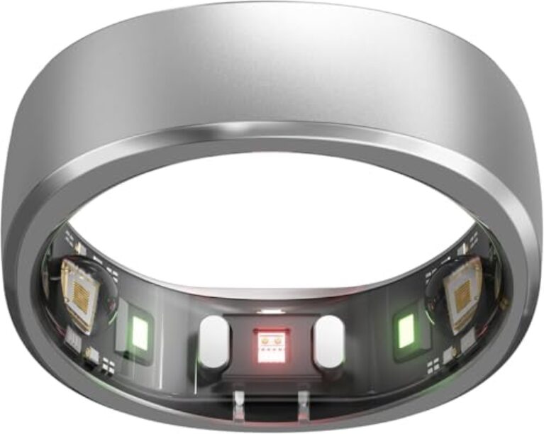 RingConn Smart Ring, Kein App-Abonnement, Size First mit Größenkit, 7 Tage Akkulaufzeit, Aktivitäts-, Schlaf-, Stress- & Herzfrequenz-Tracking, Kompatibel mit iOS & Android (Silber, Größe 10)