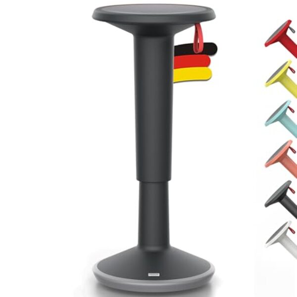 Interstuhl UPis1 Stehhocker - ergonomisch – höhenverstellbar - Hocker mit rutschhemmender Standfläche & Kippschutz - Sitzhocker für gesünderes Arbeiten (Schwarz)