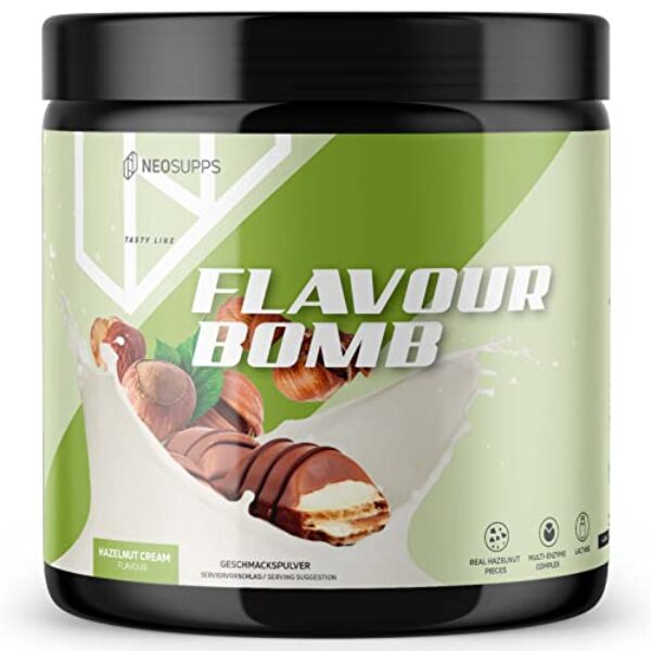 Neosupps Geschmackspulver HAZELNUT CREAM - 1 x 250g Kalorienarmes Flavour Pulver - nur 8 kcal pro Portion - Vielseitig einsetzbar für Lebensmittel & Getränke - Flavour Powder - Flavor Bomb